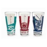 Seattle Souvenir Glass Tumbler Trio