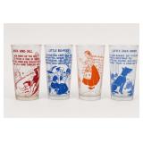 Set Of Four Nursery Rhyme Printed Glasses