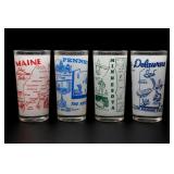 Set Of Four State Souvenir Glasses