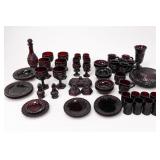 Assorted Ruby Red Glassware Collection