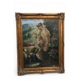 Framed Woman and Landscape Art Print