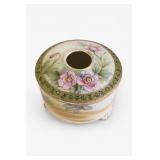 Hand-Painted Floral Ceramic Hair Receiver