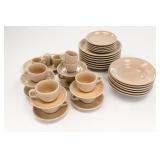 Beige Ceramic Dinnerware and Teacup Set