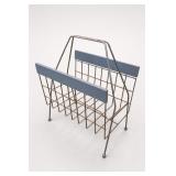 Metal and Blue Wire Magazine Rack