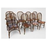 Set Of Seven Windsor-Style Wooden Chairs