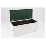 White Storage Trunk With Hinged Lid