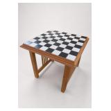 Wooden Chess and Checker Game Table
