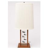 Table Lamp With Duck Motif and Wood Base