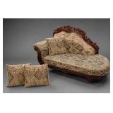 Upholstered Chaise Lounge With Matching Pillows