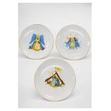 Set of Three Nativity-Themed Ceramic Plates