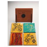 Decorative Ceramic Tile Group With Abstract Designs