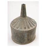 Large Metal Funnel-Shaped Vessel