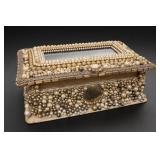 Decorative Beaded Mirrored Jewelry Box