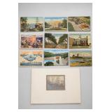 Lot of Ten Vintage Postcards with Mounted Image