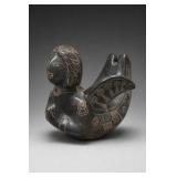 Vintage Mexican Barro Negro Mermaid Sculpture