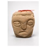 Carved Face-Form Sculpture