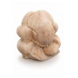 Vintage hand-carved wood 'Weeping Buddha' Yogi