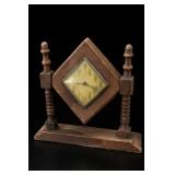 Wooden Freestanding Clock with Diamond Dial