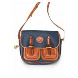 Dooney & Bourke Blue and Tan Crossbody Handbag