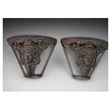 2 antique Victorian Neoclassical iron Supports
