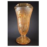 Jeannette Glass Marigold Iris Trumpet Vase