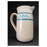 Speckled Blue-Banded Ceramic Pitcher