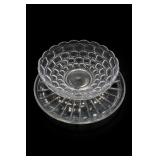 Two-Piece Clear Pressed Glass Bowl & Platter