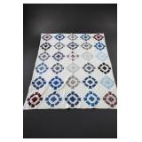 Hand-made Geometric Ring-Motif Quilt