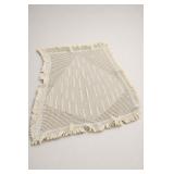 Cream Openwork Fringed Textile