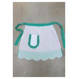 Green-and-White Apron Garment, Size Not Readable