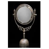 Ornate Round Pedestal Table Mirror
