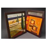 Lot of 3 Framed Artworks, Incl. Tea Time Original