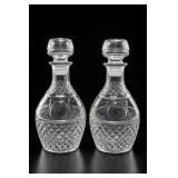 Pair of Faceted Glass Decanters