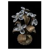Brass Floral Centerpiece with Faceted Elements