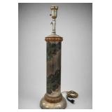 Probably Trench Art Decorated Metal Lamp