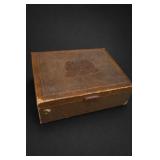 Vintage Hinged Box with Heraldic Crest