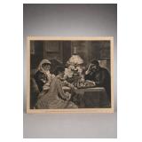Around the Evening Lamp Printed Illustration