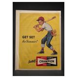 Champion Spark Plugs “Get Set Advertising Poster