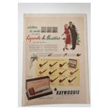 Vintage Kaywoodie Christmas Pipe Ad Poster