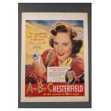 1942 Chesterfield Alexis Smith Advertising Poster
