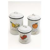 Three-Piece Fruit-Motif Lidded Canister Set