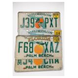 Four Florida License Plates: J39 PXT and F68 XAZ