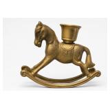 Brass Single Rocking-Horse Candle/Votive Holder