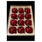 Vintage Boxed Set of 12 Glass Christmas Ornaments