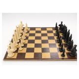 Lot of Chess Set w/ Folding Board & Chess Pieces