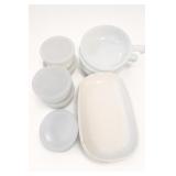 Lot of White Opaque Kitchenware, United Airlines