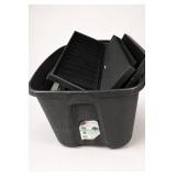 Lot of Black Display Trays and Cases with Tote