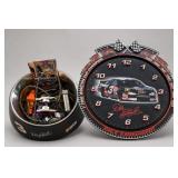 Dale Earnhardt NASCAR Racing Clock Pet Bowl Etc