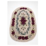 Vintage Oval Floral Patterned Area Rug