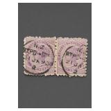 Pair of New Zealand One Penny Victoria Stamps
